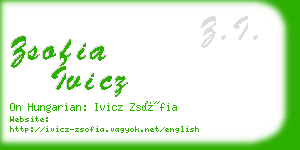 zsofia ivicz business card